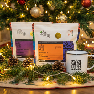 Kit regalo Natale caffè specialty etiope con tazza vintage Garage Coffee Bros