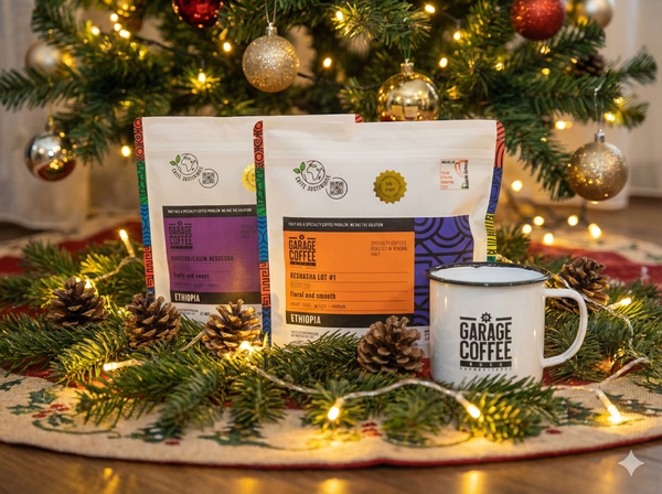 Kit regalo Natale caffè specialty etiope con tazza vintage Garage Coffee Bros