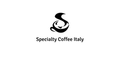 Logo of Specialty Coffee Italy, showcasing a coffee cup and artistic swirls, representing premium coffee culture.