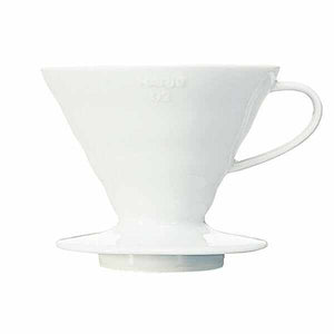 Hario V60-02 Ceramica Dripper - percolatore in ceramica per 2 tazze, design elegante bianco